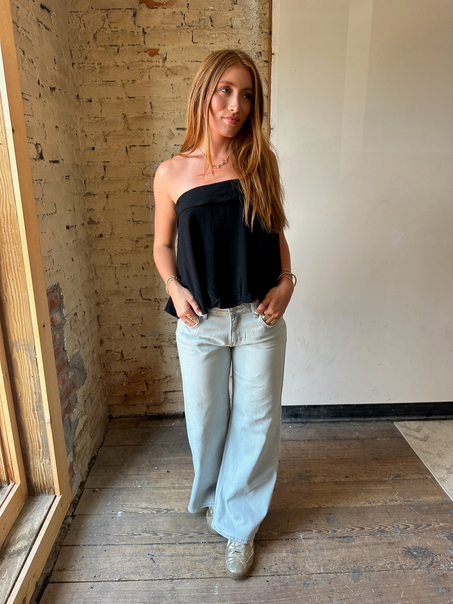 Dylan Linen Top - Black