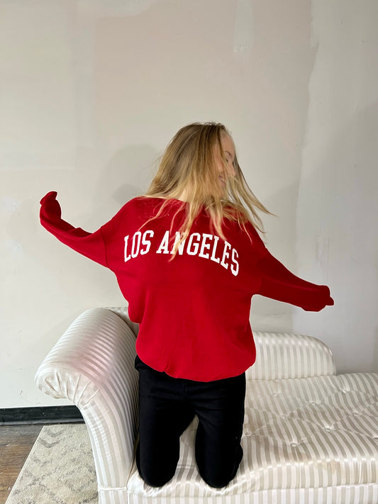 Oversized Los Angeles Sweatshirt - Red