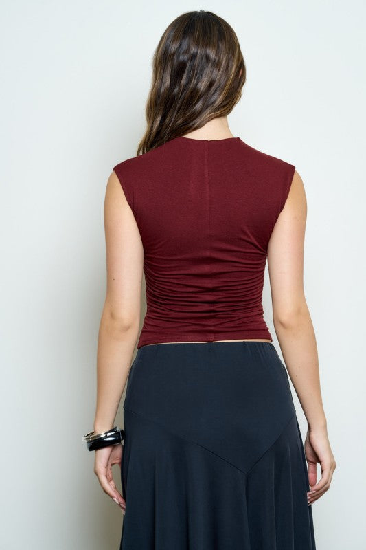 Brooklynn Mock Neck Top- Black