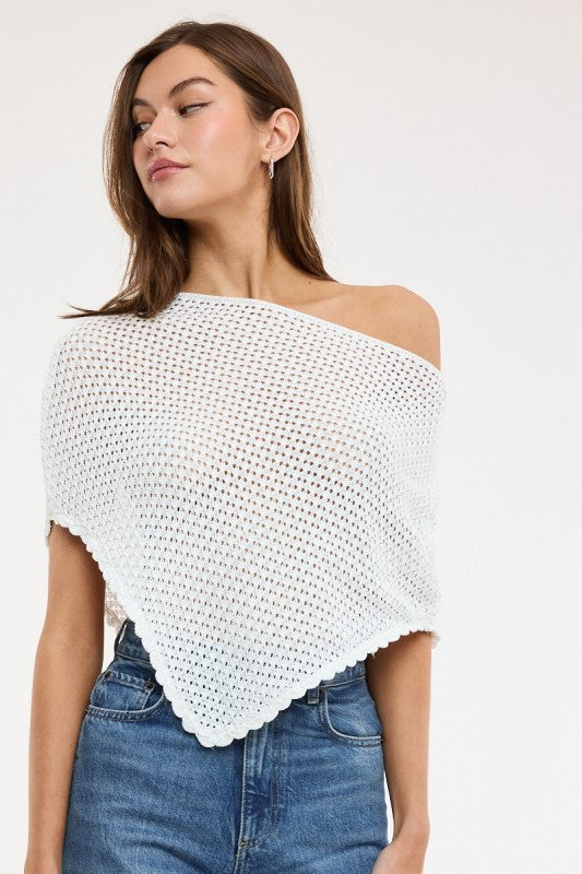 Dahlia Knit One Shoulder Poncho