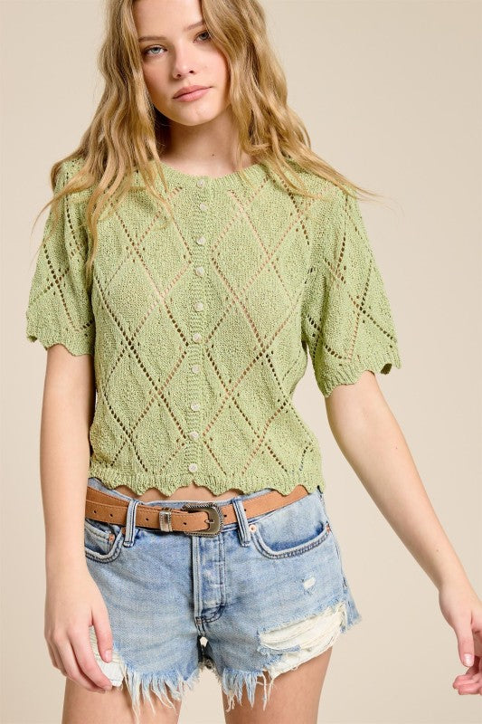 Sicily Pointelle Cardigan