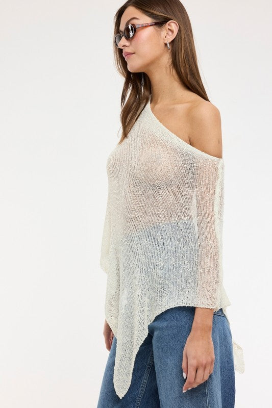 Rhys Sheer Knit Poncho