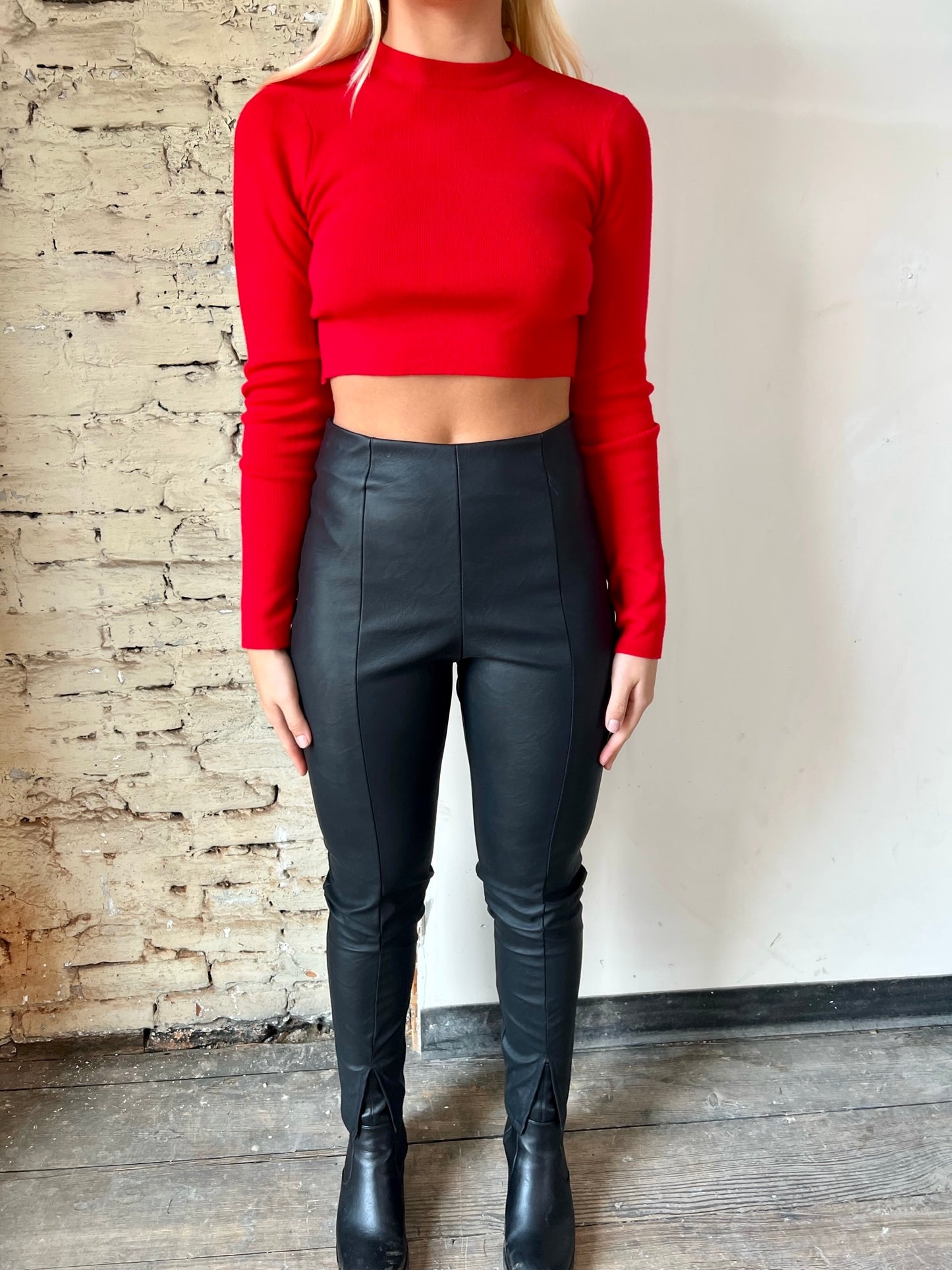 On Point Vegan Leather Pants